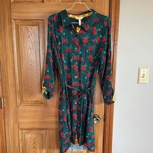 Matilda Jane Green and Red Floral Long Sleeve Dress